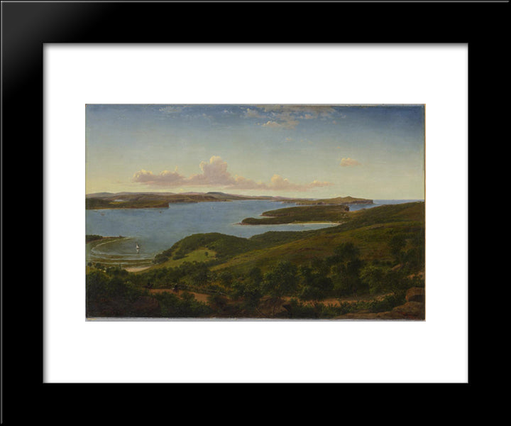Sydney Heads 20x24 Black Modern Wood Framed Art Print Poster by von Guerard, Eugene