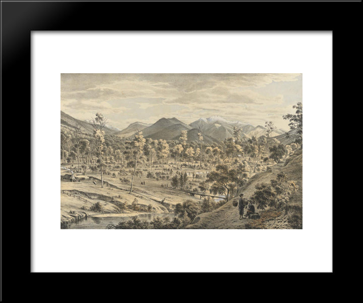 The Valley Of The Ovens River 20x24 Black Modern Wood Framed Art Print Poster by von Guerard, Eugene