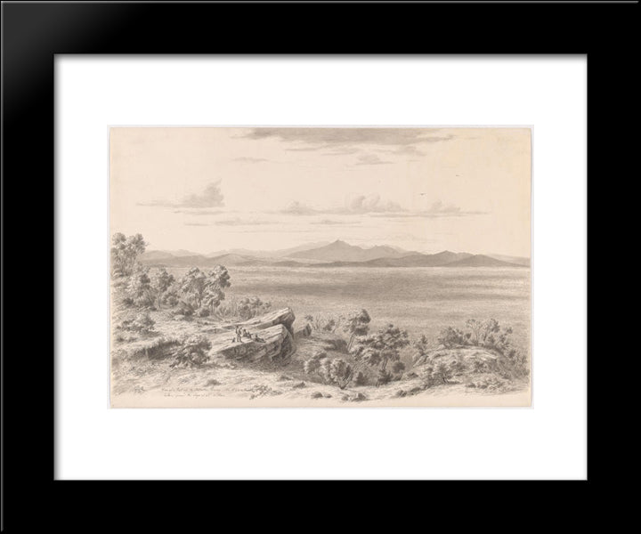 View Of A Part Of The Australian Pyrenees, Little Mt Cole And Ararat, Taken From The Slopes Of Mt William 20x24 Black Modern Wood Framed Art Print Poster by von Guerard, Eugene