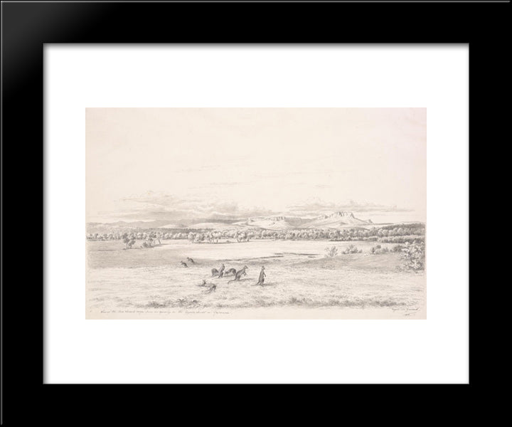 View Of The Ben Lomond Range From An Opening In The Epping Forest In Tasmania 20x24 Black Modern Wood Framed Art Print Poster by von Guerard, Eugene