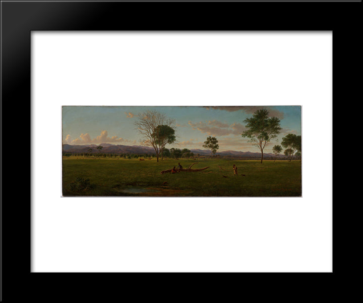 View Of The Gippsland Alps, From Bushy Park On The River Avon 20x24 Black Modern Wood Framed Art Print Poster by von Guerard, Eugene
