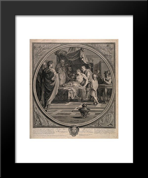 Alexander The Great Demonstrates His Trust In His Physician 20x24 Black Modern Wood Framed Art Print Poster by Le Sueur, Eustache