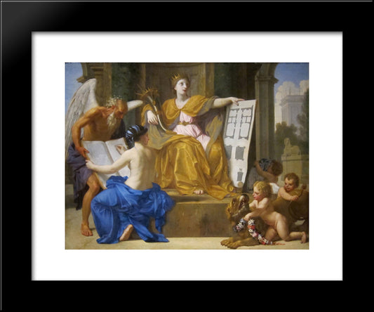 Allegory Of Magnificence 20x24 Black Modern Wood Framed Art Print Poster by Le Sueur, Eustache