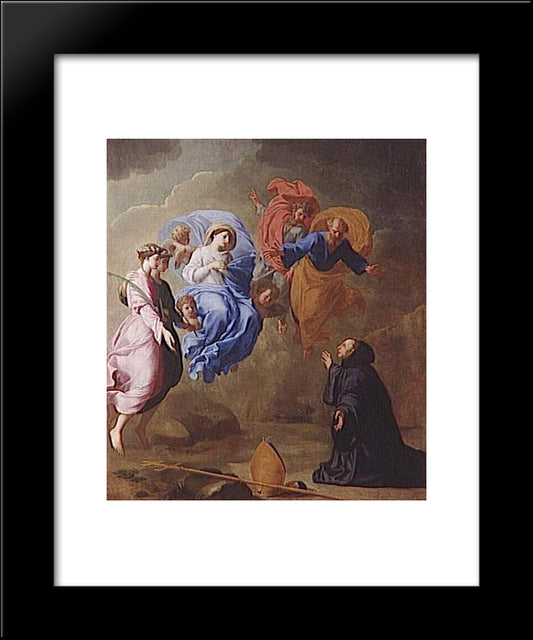 Apparition De La Vierge 20x24 Black Modern Wood Framed Art Print Poster by Le Sueur, Eustache