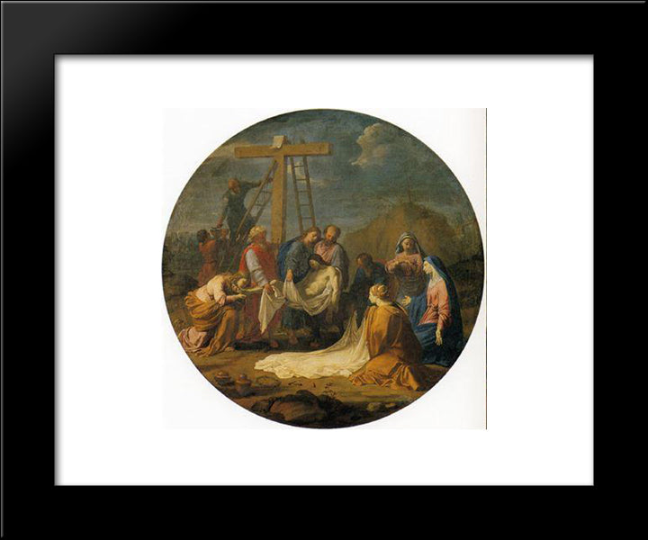 Deposition From The Cross 20x24 Black Modern Wood Framed Art Print Poster by Le Sueur, Eustache