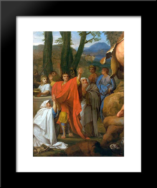 Hercules Fighting Cacus 20x24 Black Modern Wood Framed Art Print Poster by Le Sueur, Eustache