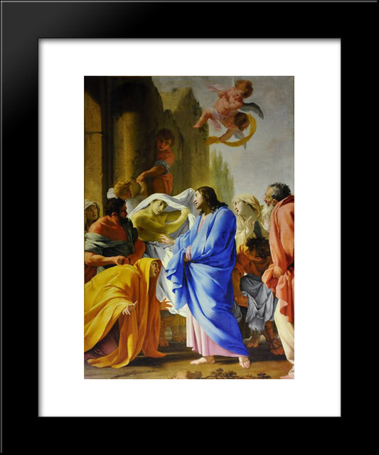 La Resurrection Du Fils De La Veuve De Naim 20x24 Black Modern Wood Framed Art Print Poster by Le Sueur, Eustache