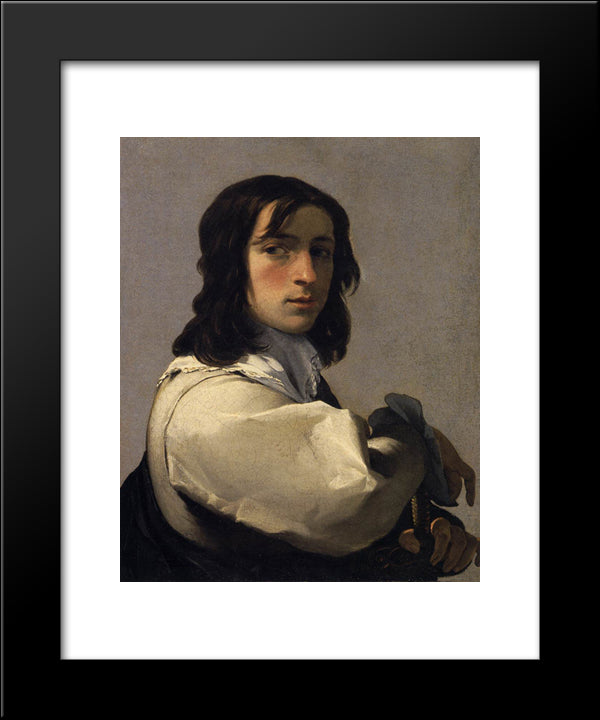 Portrait Of A Young Man 20x24 Black Modern Wood Framed Art Print Poster by Le Sueur, Eustache