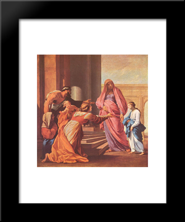 Presentation Of The Virgin In The Temple 20x24 Black Modern Wood Framed Art Print Poster by Le Sueur, Eustache