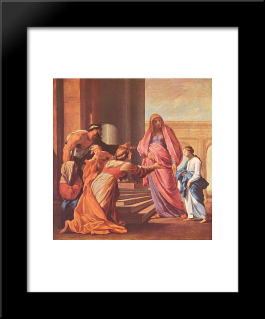 Presentation Of The Virgin In The Temple 20x24 Black Modern Wood Framed Art Print Poster by Le Sueur, Eustache