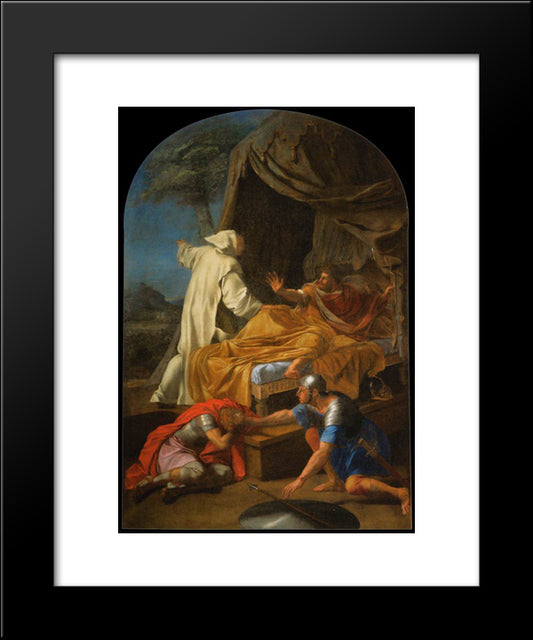 St. Bruno Appearing To Comte Roger 20x24 Black Modern Wood Framed Art Print Poster by Le Sueur, Eustache