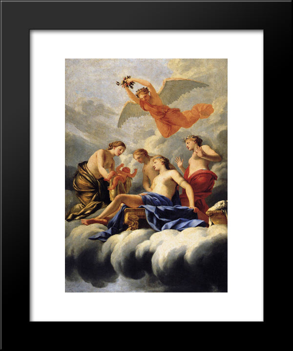 The Birth Of Cupid 20x24 Black Modern Wood Framed Art Print Poster by Le Sueur, Eustache