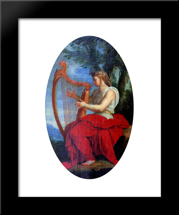 The Muse Calliope 20x24 Black Modern Wood Framed Art Print Poster by Le Sueur, Eustache