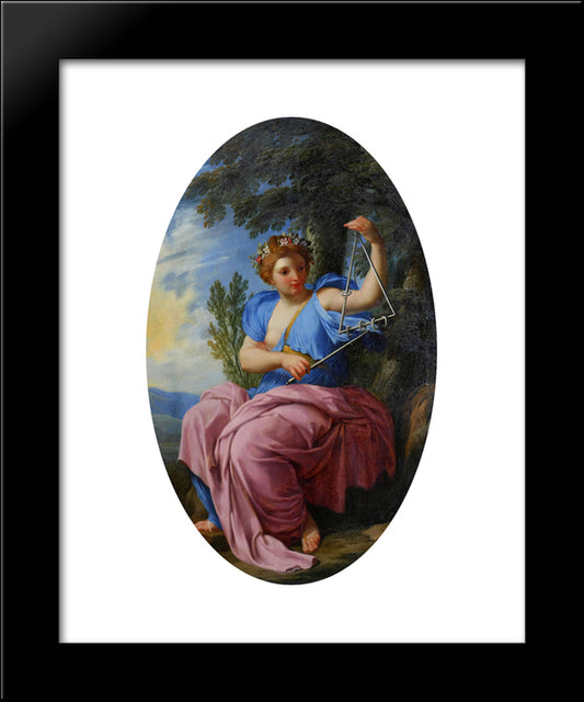 The Muse Terpsichore 20x24 Black Modern Wood Framed Art Print Poster by Le Sueur, Eustache
