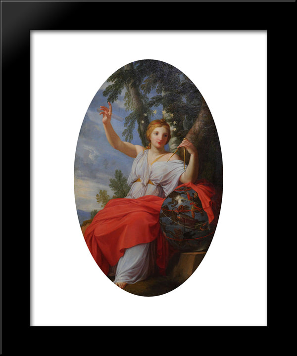 The Muse Urania 20x24 Black Modern Wood Framed Art Print Poster by Le Sueur, Eustache