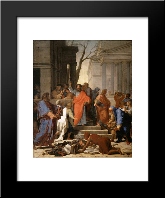 The Preaching Of St. Paul At Ephesus 20x24 Black Modern Wood Framed Art Print Poster by Le Sueur, Eustache