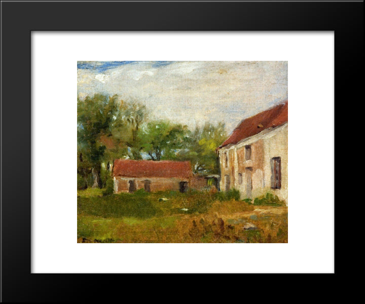 Farm At Rebais 20x24 Black Modern Wood Framed Art Print Poster by Gonzales, Eva