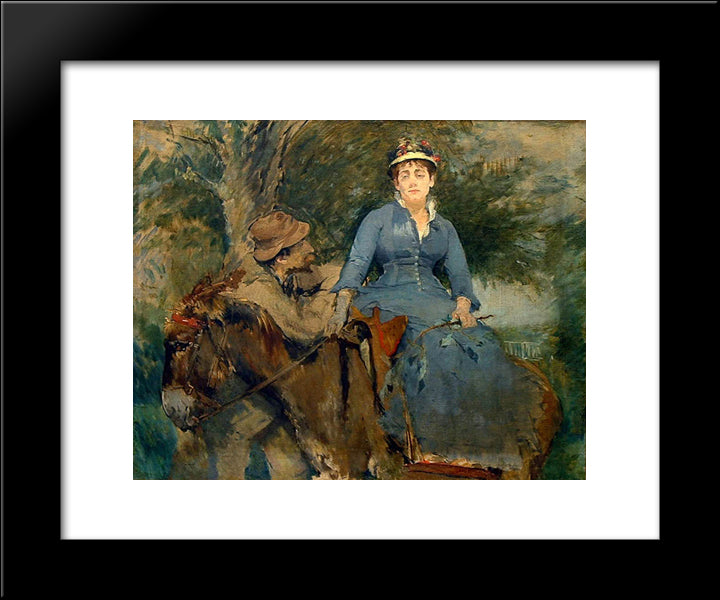 The Donkey Ride 20x24 Black Modern Wood Framed Art Print Poster by Gonzales, Eva