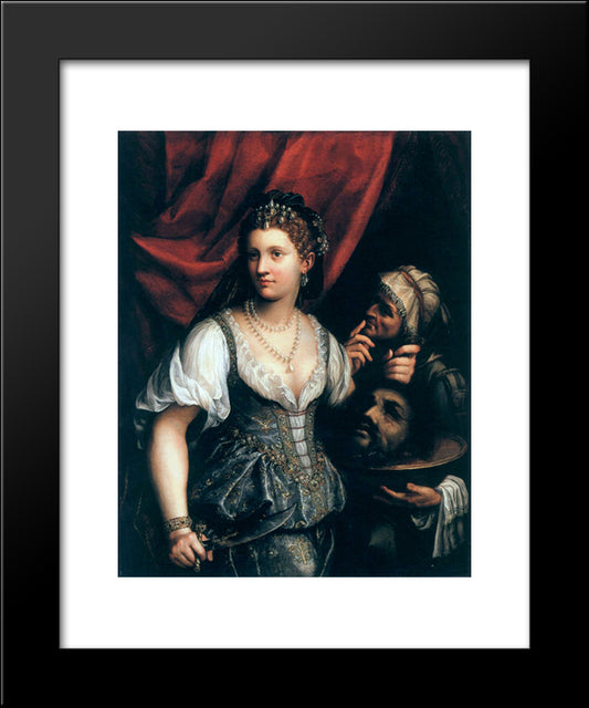 Judith With The Head Of Holofernes 20x24 Black Modern Wood Framed Art Print Poster by Galizia, Fede