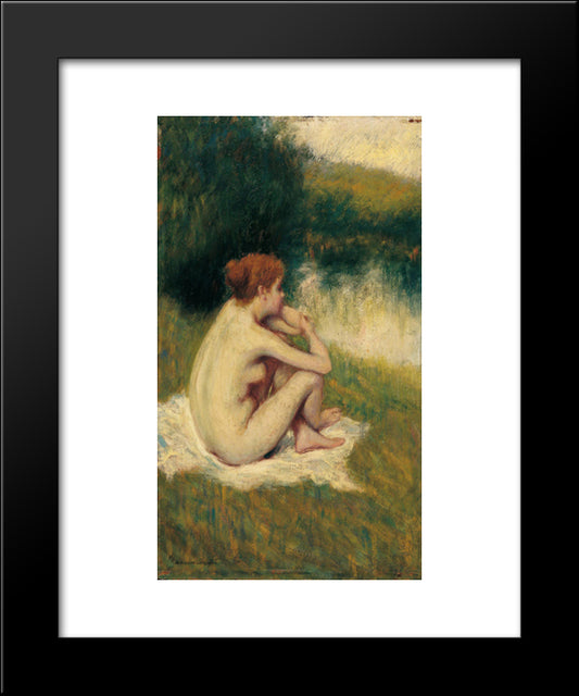 After Bath 20x24 Black Modern Wood Framed Art Print Poster by Zandomeneghi, Federico