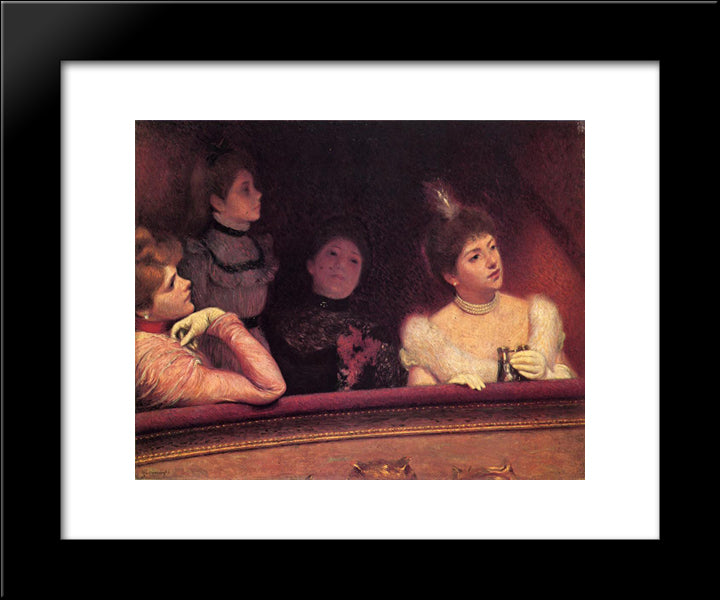 At The Theater 20x24 Black Modern Wood Framed Art Print Poster by Zandomeneghi, Federico