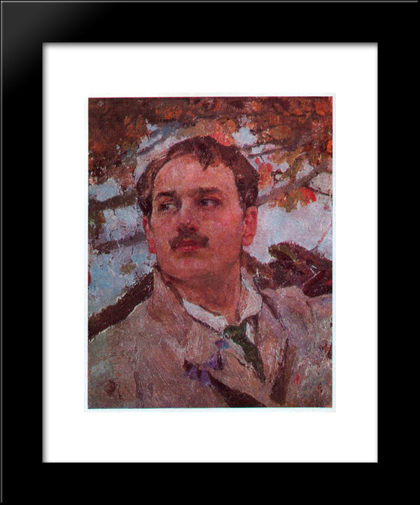 Self-Portrait 20x24 Black Modern Wood Framed Art Print Poster by Krychevsky, Fedir