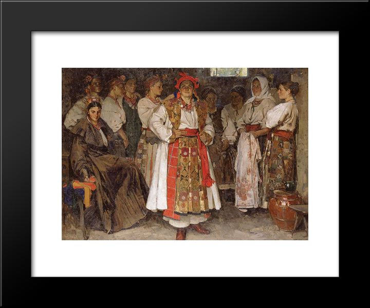 The Bride 20x24 Black Modern Wood Framed Art Print Poster by Krychevsky, Fedir