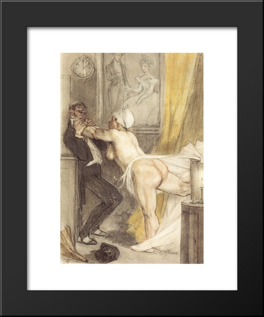 After Midnight (The Return To Love The Lack Of It) 20x24 Black Modern Wood Framed Art Print Poster by Rops, Felicien