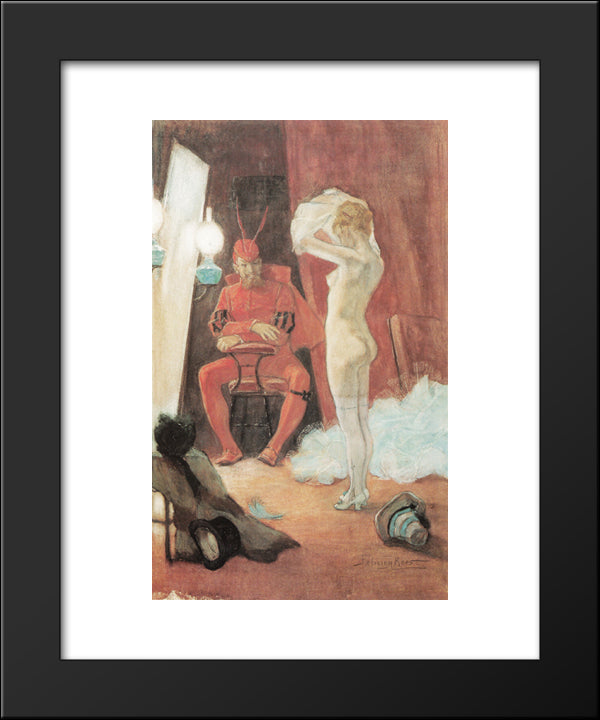 Behind The Scenes 20x24 Black Modern Wood Framed Art Print Poster by Rops, Felicien