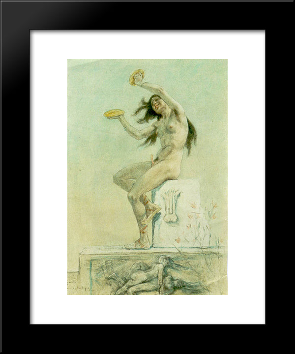 Gozo Hermafrodita 20x24 Black Modern Wood Framed Art Print Poster by Rops, Felicien