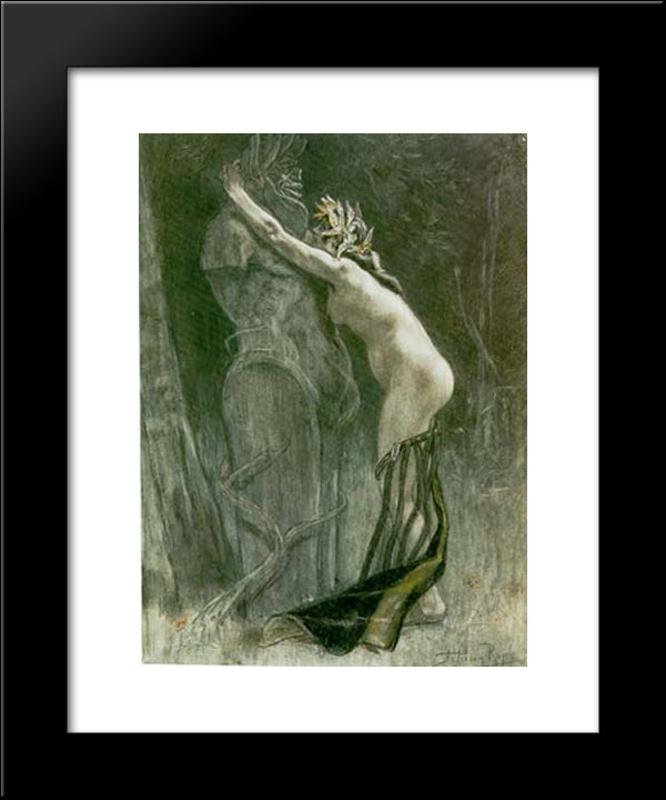 Homage To Pan 20x24 Black Modern Wood Framed Art Print Poster by Rops, Felicien