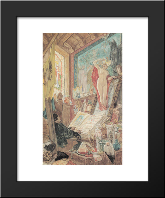 Incantation 20x24 Black Modern Wood Framed Art Print Poster by Rops, Felicien