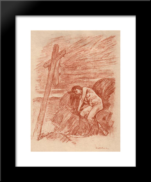 Mar­a Magdalena 20x24 Black Modern Wood Framed Art Print Poster by Rops, Felicien