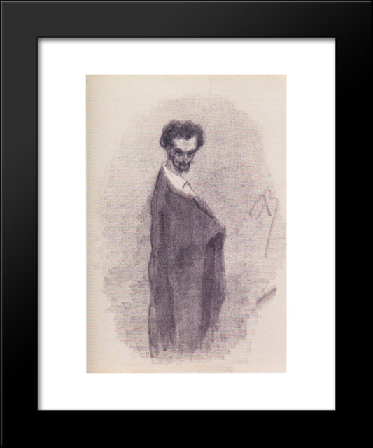 Satanic Self-Portrait 20x24 Black Modern Wood Framed Art Print Poster by Rops, Felicien