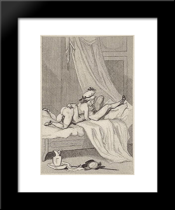 Sex Position '69' 20x24 Black Modern Wood Framed Art Print Poster by Rops, Felicien