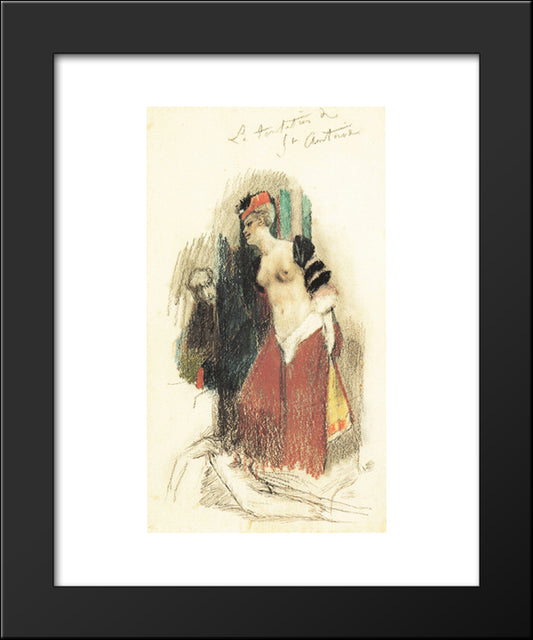 Study For The Temptation Of Saint Anthony 20x24 Black Modern Wood Framed Art Print Poster by Rops, Felicien