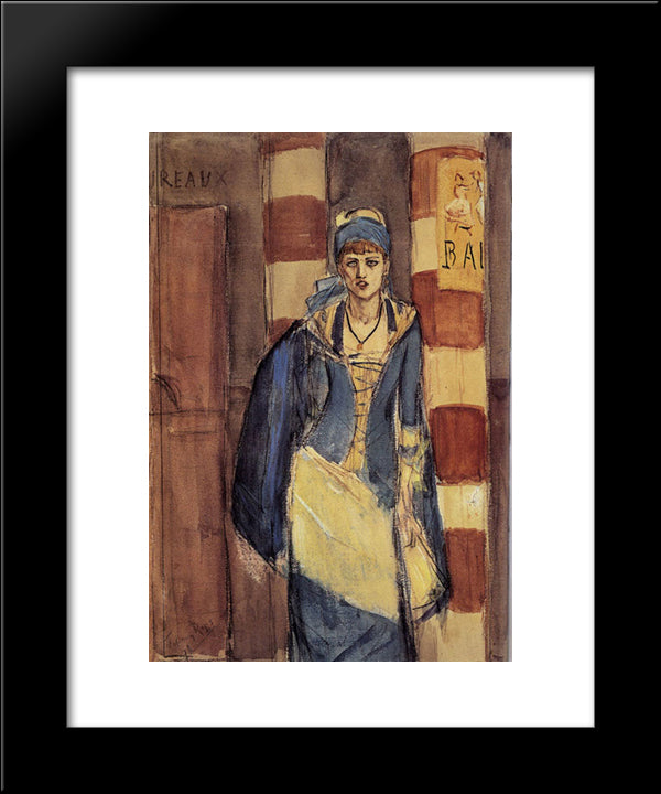 The Absinthe Drinker 20x24 Black Modern Wood Framed Art Print Poster by Rops, Felicien