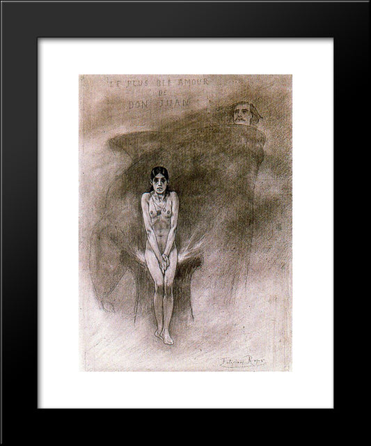 The Best Love Of Don Juan 20x24 Black Modern Wood Framed Art Print Poster by Rops, Felicien