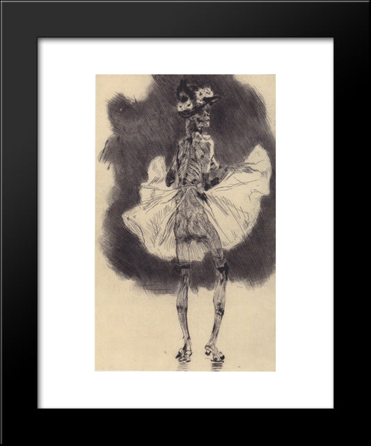 The Dance Of Death 20x24 Black Modern Wood Framed Art Print Poster by Rops, Felicien