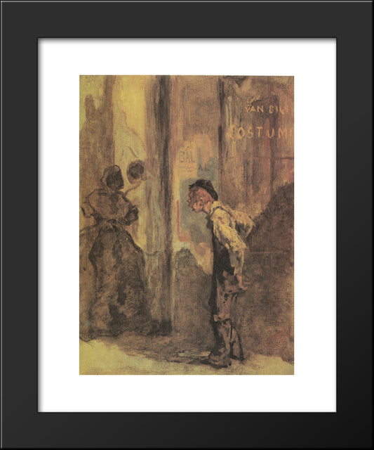 The Entrance To The Ball 20x24 Black Modern Wood Framed Art Print Poster by Rops, Felicien