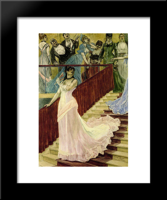 The Row 20x24 Black Modern Wood Framed Art Print Poster by Rops, Felicien