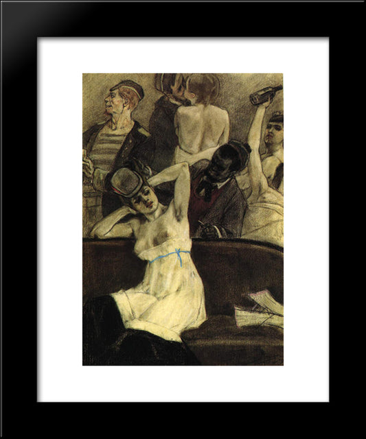 The Sailors' Den 20x24 Black Modern Wood Framed Art Print Poster by Rops, Felicien