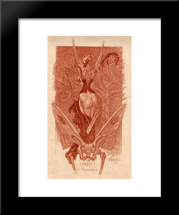 The Sentimental Initiation 20x24 Black Modern Wood Framed Art Print Poster by Rops, Felicien