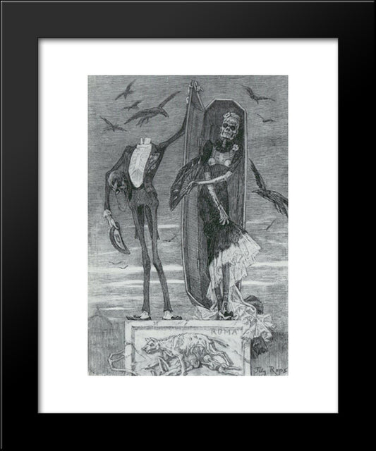 The Supreme Vice 20x24 Black Modern Wood Framed Art Print Poster by Rops, Felicien