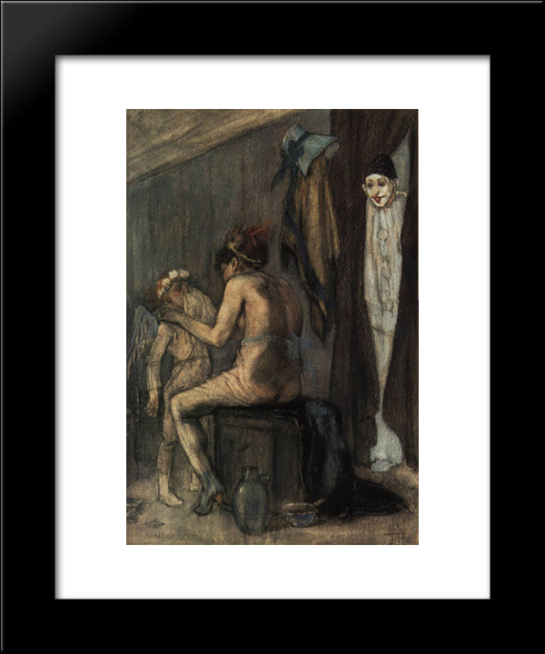 Venus And Cupid 20x24 Black Modern Wood Framed Art Print Poster by Rops, Felicien