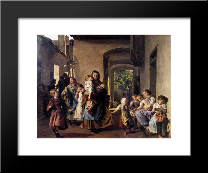 After Confiscation 20x24 Black Modern Wood Framed Art Print Poster by Waldmuller, Ferdinand Georg