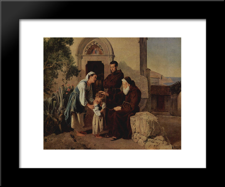 Am Klostertor 20x24 Black Modern Wood Framed Art Print Poster by Waldmuller, Ferdinand Georg