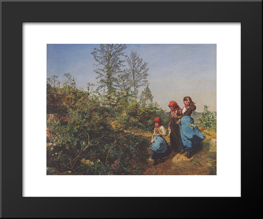 Church Attendance In The Spring 20x24 Black Modern Wood Framed Art Print Poster by Waldmuller, Ferdinand Georg