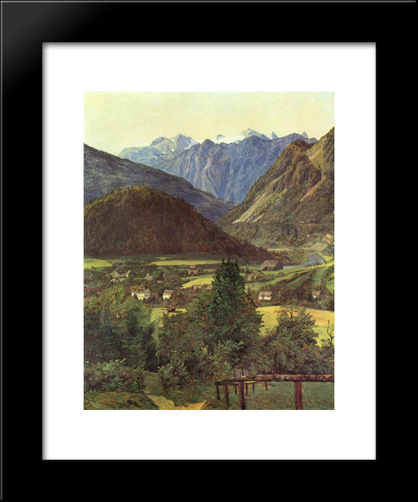 Dachstein From The Place Of Sophie 20x24 Black Modern Wood Framed Art Print Poster by Waldmuller, Ferdinand Georg