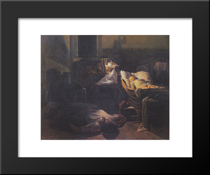 Depleted Power 20x24 Black Modern Wood Framed Art Print Poster by Waldmuller, Ferdinand Georg